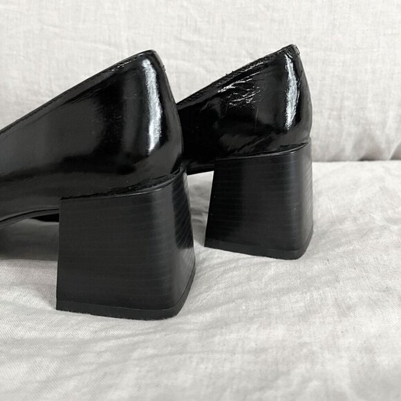 NWOT L'INTERVALLE BARNABY BLACK LEATHER BLOCK HEEL LOAFERS - 39 - Picture 8 of 12